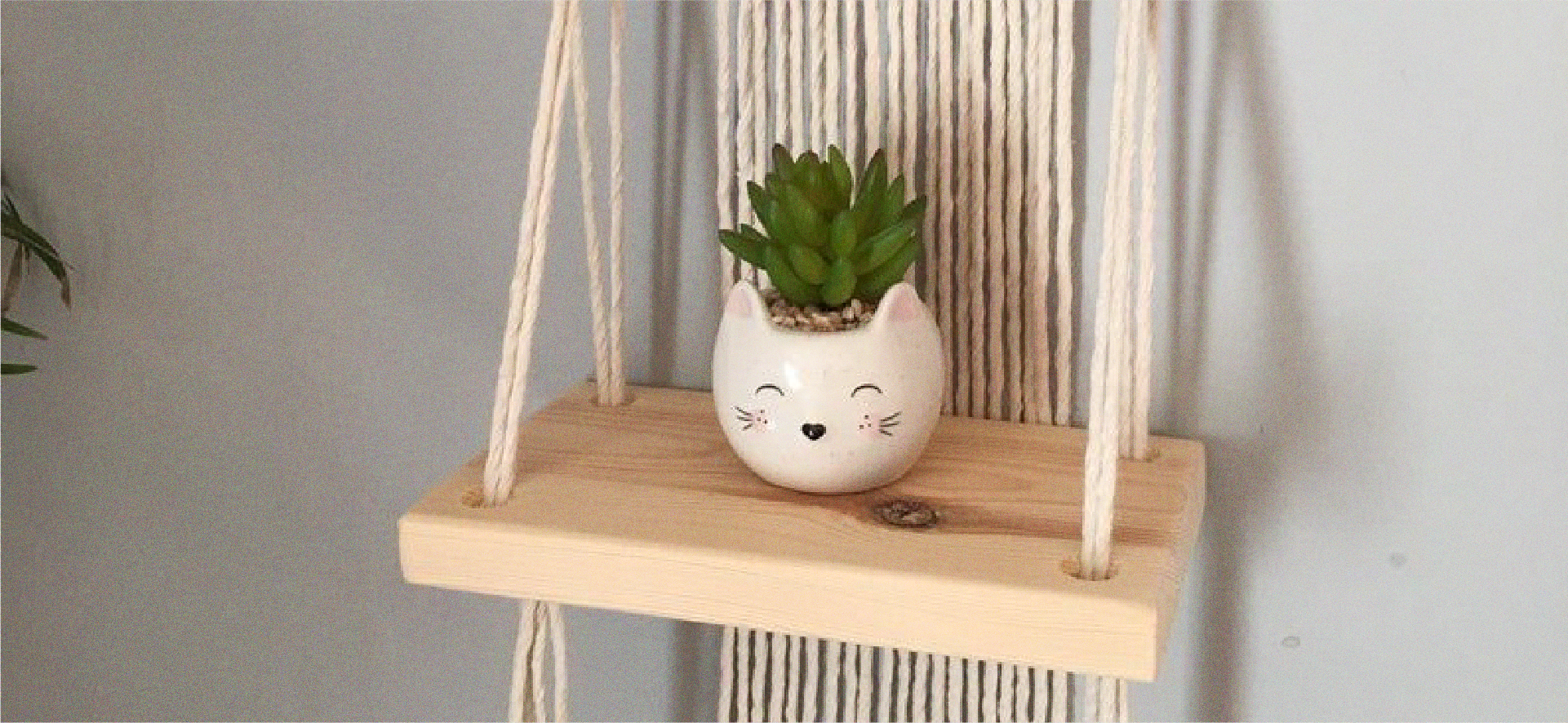 Repisa decorativa en macramé