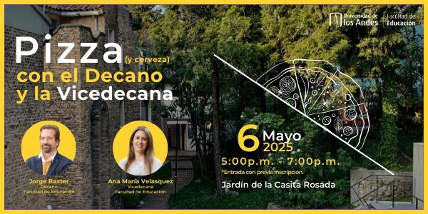 Imagen Pizza con el Decano y la Vicedecana
