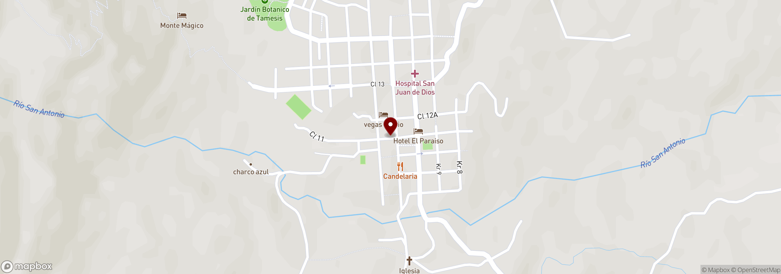 Mapa que muestra una ubicación marcada