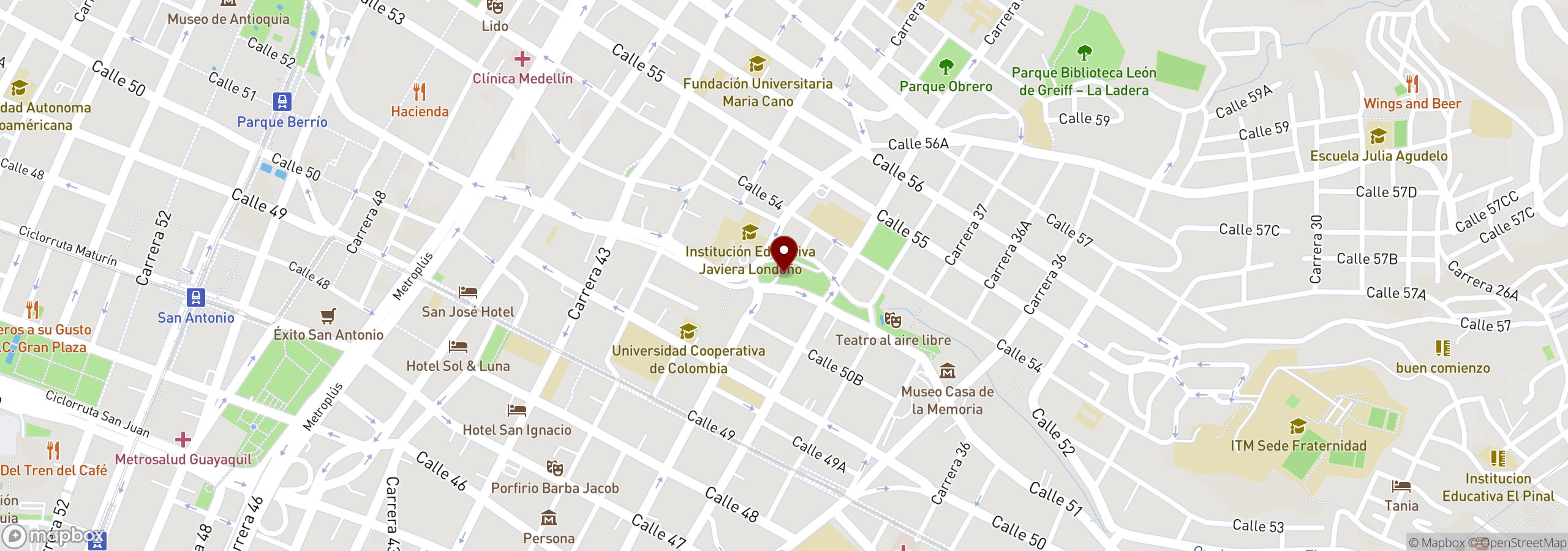 Mapa que muestra una ubicación marcada