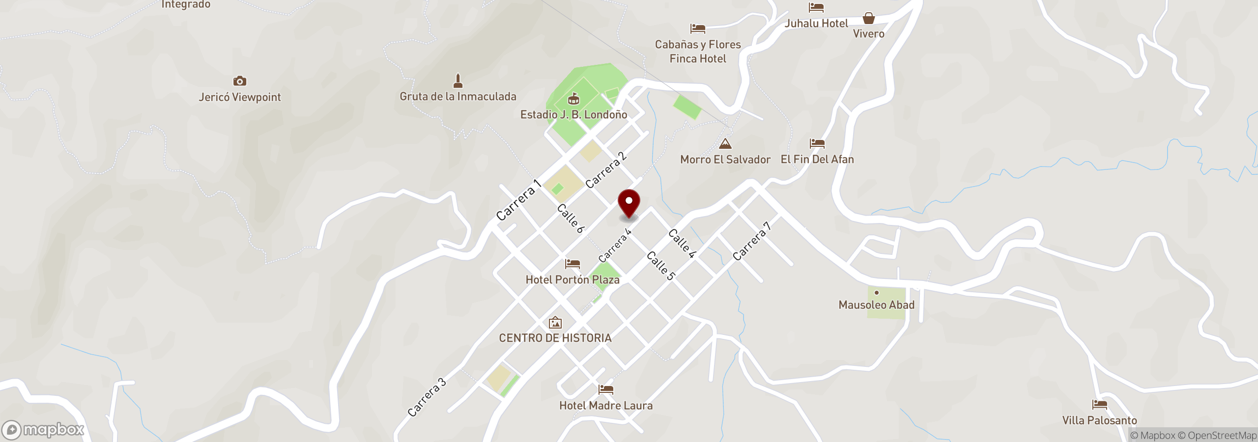 Mapa que muestra una ubicación marcada