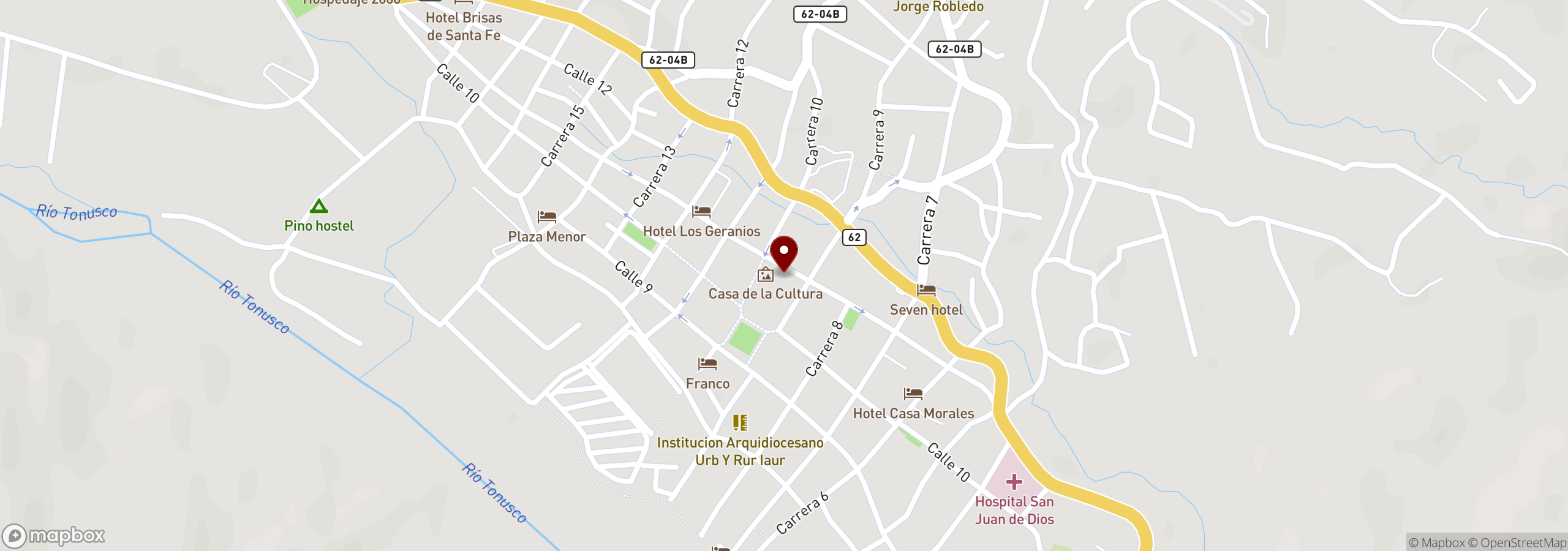 Mapa que muestra una ubicación marcada