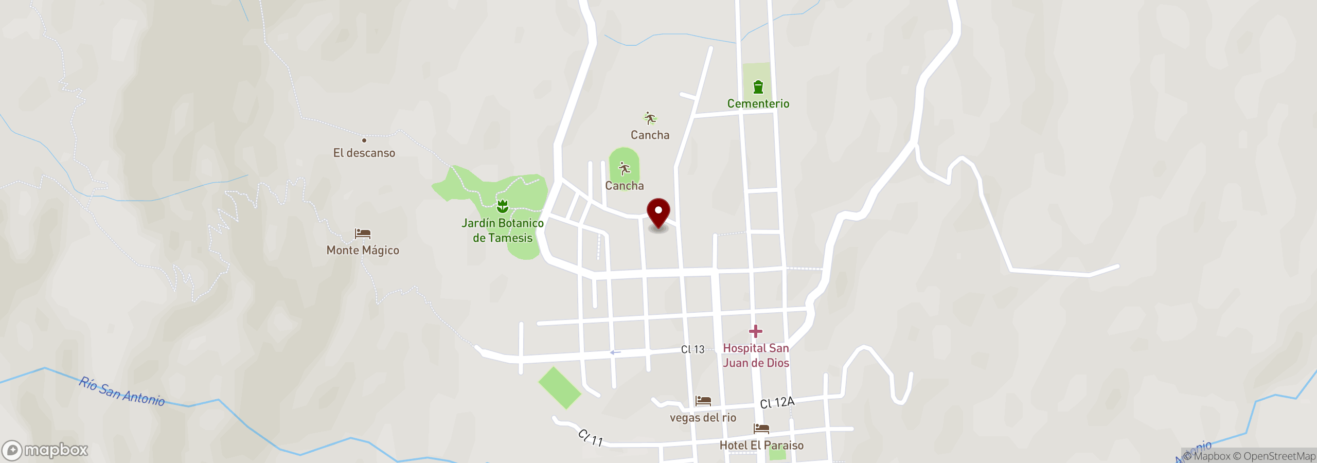 Mapa que muestra una ubicación marcada