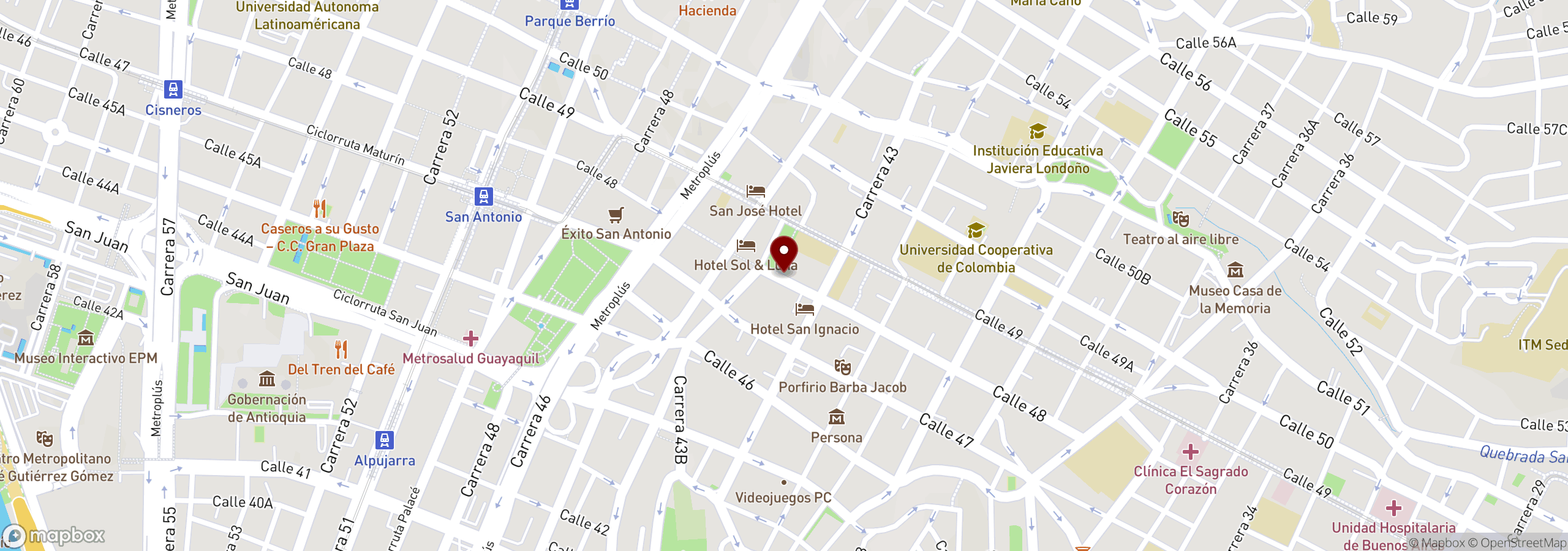 Mapa que muestra una ubicación marcada