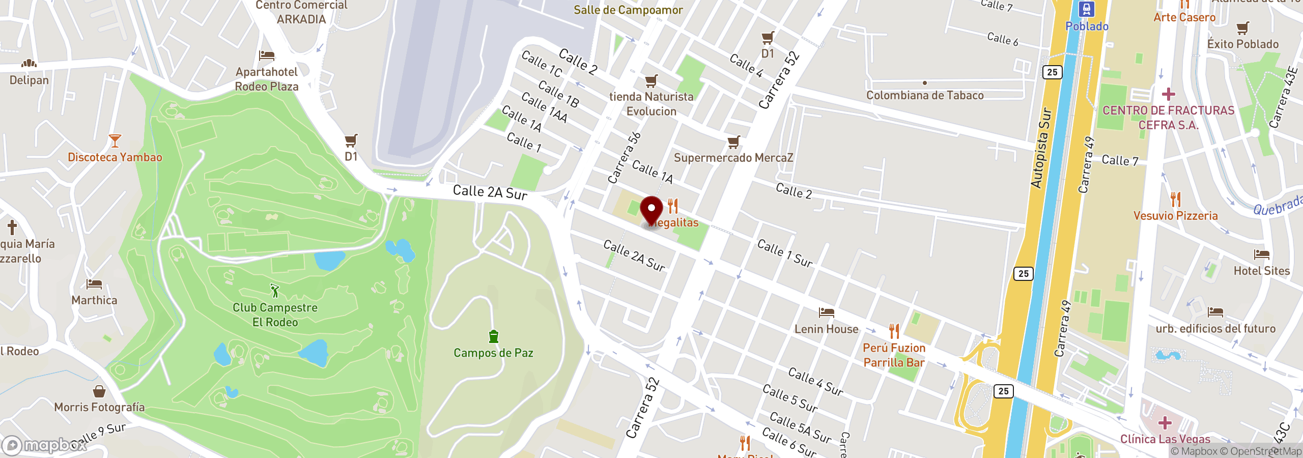 Mapa que muestra una ubicación marcada