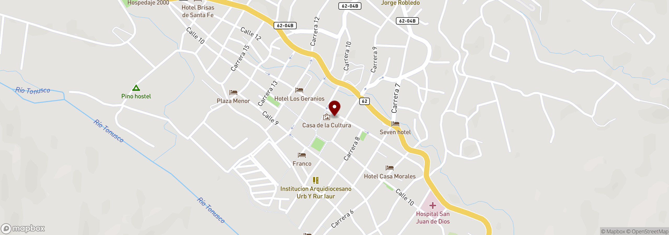 Mapa que muestra una ubicación marcada