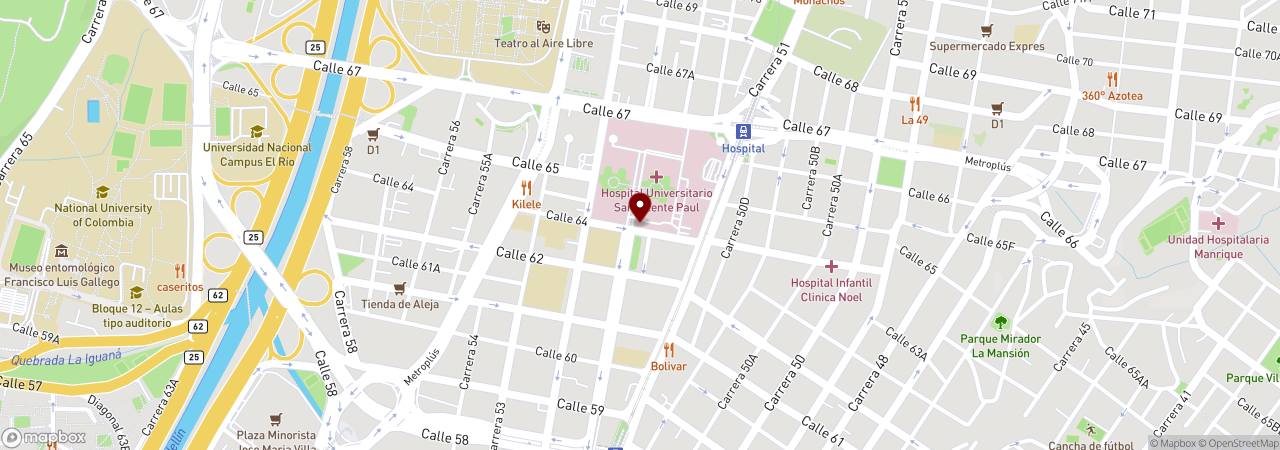 Mapa que muestra la ubicación del evento