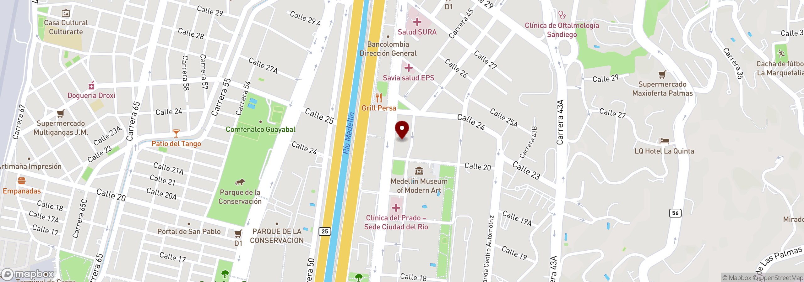 Mapa que muestra la ubicación del evento